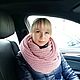 Voluminous, pink snood in two turns, Scarves, Tula,  Фото №1