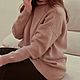 Свитер Теплый беж oversize. Свитеры. Оксана Акимова Вязание на заказ. Ярмарка Мастеров.  Фото №6