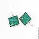 Earrings with malachite. Square large earrings. Earrings. ARIEL - MOSAIC. My Livemaster. Фото №6