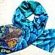 Batik scarf 'Magic fish'. Scarves. OlgaPastukhovaArt. My Livemaster. Фото №6