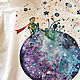 Order T-shirt Little Prince watercolor painting hand painted. Koler-art handpainted wear. Livemaster. . T-shirts Фото №3