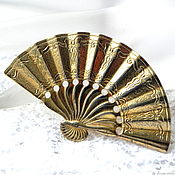 Винтаж handmade. Livemaster - original item Silver Fan brooch, Napier, USA, rolled gold, patent 1955. Handmade.