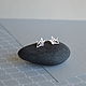 Silver stud earrings. Earrings cranes, Stud earrings, Kudrovo,  Фото №1