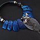 Necklace from agate with a galvanic coating, Necklace, Moscow,  Фото №1