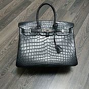 Сумки и аксессуары handmade. Livemaster - original item Classic bag, made of genuine crocodile leather, in black!. Handmade.