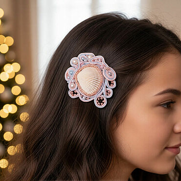 Украшения ручной работы. Ярмарка Мастеров - ручная работа Заколка Ракушка. Handmade.