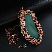 Украшения handmade. Livemaster - original item Pendant on a chain with a green jade stone 