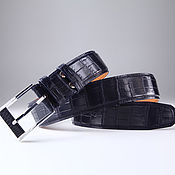 Аксессуары handmade. Livemaster - original item Genuine Crocodile Leather Belt with manual seam IMA3300VCL30SZ. Handmade.