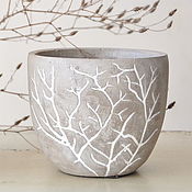 Цветы и флористика handmade. Livemaster - original item Pots Concrete Twigs Set of 2 Provence Country Style. Handmade.