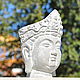 Planters Buddha with a crown made of concrete gray with a white patina. Pots1. Decor concrete Azov Garden. Online shopping on My Livemaster.  Фото №2
