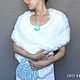 White fur tippet knitted 'Wedding'. Wraps. CUTE-KNIT by Nata Onipchenko. My Livemaster. Фото №5