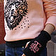 Women's pink sweatshirt with mitts, a sweatshirt made of Husky footer. Sweatshirts. Lara (EnigmaStyle). Online shopping on My Livemaster.  Фото №2