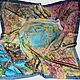 "Весна в Париже" шелковый платок с авторской ручной росписью, Платки, Санкт-Петербург,  Фото №1