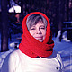 Снуд-шарф "Яблоки на снегу" (полушерсть), Снуды, Рязань,  Фото №1