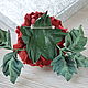 Brooch red rose leather Scarlet flower-3. Brooches. LIUDMILA SKRYDLOVA (flower glade). My Livemaster. Фото №6