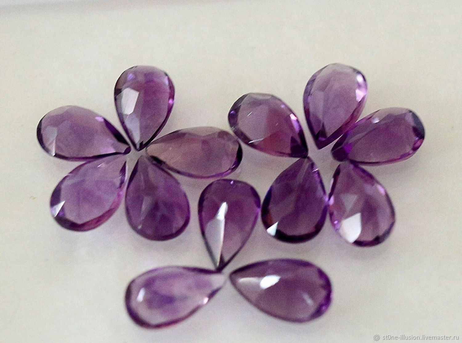 Аметист VVS пурпурный натуральный, груша, 5х8мм, 60 шт купить в ...