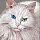  White cat. Print from the author's work, Pictures, St. Petersburg,  Фото №1
