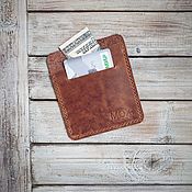 Сумки и аксессуары handmade. Livemaster - original item Easy Tobacco leather wallet cardholder. Handmade.