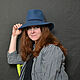 Order hats: Fedora grey blue. Novozhilova Hats. Livemaster. . Hats1 Фото №3