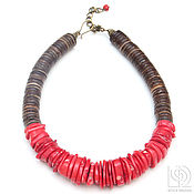 Украшения handmade. Livemaster - original item Necklace with large coral red coral red coral beads. Handmade.