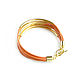 Orange bracelet, leather bracelet,leather bracelet 'Overflow'. Cuff bracelet. Irina Moro. My Livemaster. Фото №4