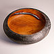 Black wooden bowl with silver metallic, handmade, Plates, ,  Фото №1
