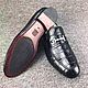 Order Men's loafers with fur, genuine crocodile leather, in black!. SHOES&BAGS. Livemaster. . Loafers Фото №3