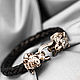 Order Bracelet 'Two tigers' with a nickel silver lock. Belogor.store (belogorstore). Livemaster. . Braided bracelet Фото №3