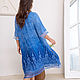 Order Cornflower blue silk dress with embroidery on the lining. NATALINI. Livemaster. . Dresses Фото №3