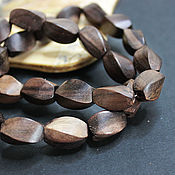 Материалы для творчества handmade. Livemaster - original item Beads black Ebony twist 15h8mm. Handmade.