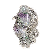 Украшения handmade. Livemaster - original item Brooch-pendant Delicate Spring Silver Amethyst Sapphire Topaz Pearl Rhinestones. Handmade.