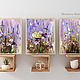 Mini paintings with irises. Landscape with irises. Three small paintings. Pictures. Zabaikalie. Online shopping on My Livemaster.  Фото №2