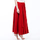bright red boho skirt made of 100% linen. Skirts. etnoart. My Livemaster. Фото №4