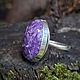 Кольцо с натуральным чароитом. Кольца. JewelryStudioGem. Ярмарка Мастеров.  Фото №4