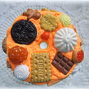 Посуда handmade. Livemaster - original item Sweet jar "Chocolate-orange notes" from polymer clay. Handmade.