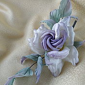 Украшения handmade. Livemaster - original item Pin brooch: silk flower rose-Madame violet brooch. Handmade.