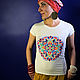 T-shirt with hand-painted 'Mandala', T-shirts, Kanevskaya,  Фото №1