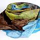 scarf felted Golden-brown-blue explanation, Scarves, Barnaul,  Фото №1