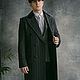 Мужское пальто Шелби 2 (темно-серое в полоску), Верхняя одежда мужская, Ижевск,  Фото №1
