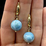 Украшения handmade. Livemaster - original item Women`s earrings made of natural larimar stones. Handmade.