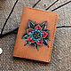 Passport cover leather with a pattern of old school Flower, Passport cover, Murmansk,  Фото №1