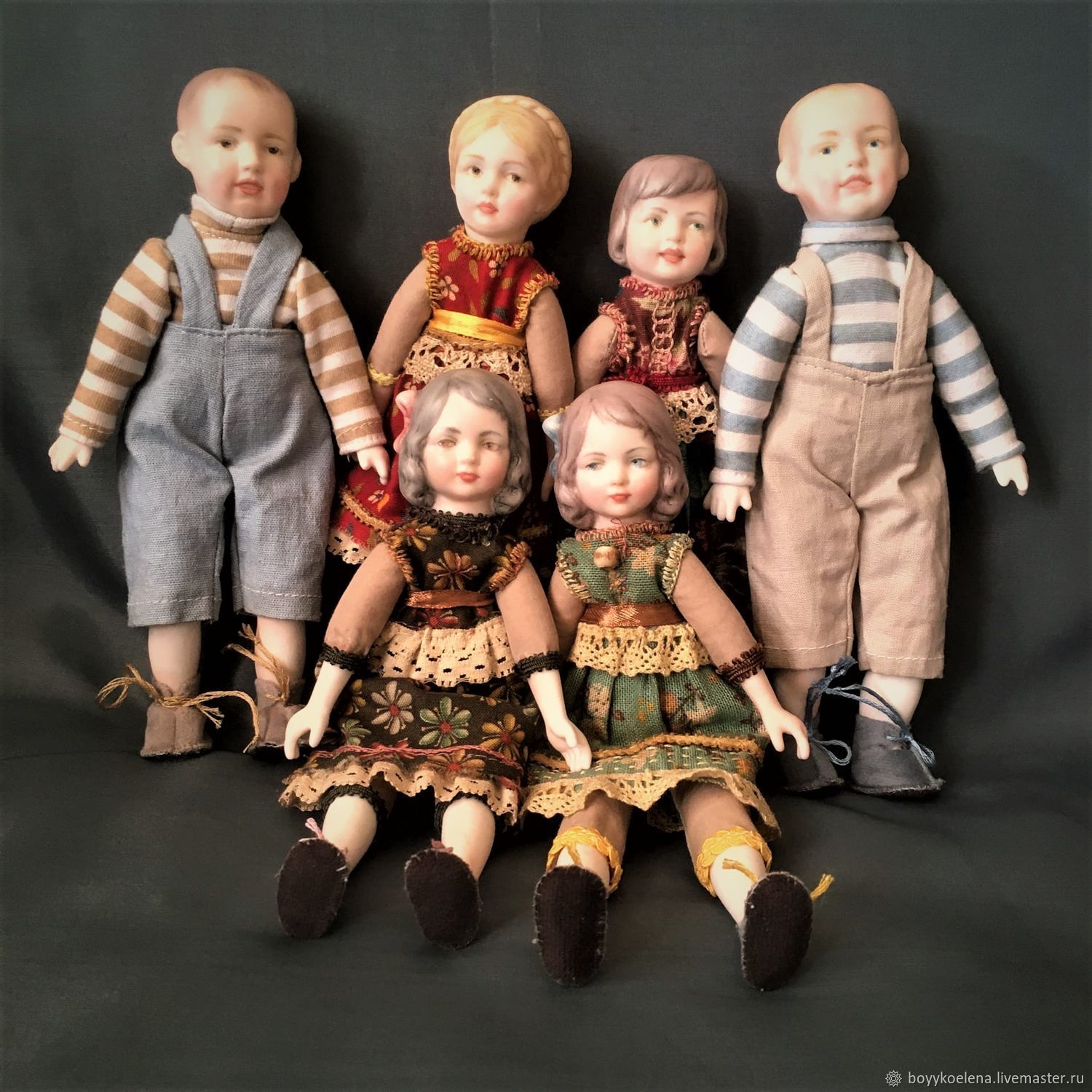 Porcelain dolls in vintage style, Dolls, Rostov-on-Don,  Фото №1