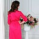 Raspberry-colored satin shirt dress, Cotton Pink summer dress. Dresses. mozaika-rus. My Livemaster. Фото №4