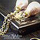 Pendientes de la cadena con perlas en oro. Earrings. Kati Jewelery. Интернет-магазин Ярмарка Мастеров.  Фото №2