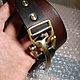 Men's belt made of leather vegetable tanned, Straps, Livny,  Фото №1