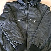 Мужская одежда handmade. Livemaster - original item Sheepskin leather jacket with hood. Handmade.