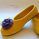 women's felted Slippers 'Yellow sunrise', Slippers, Moscow,  Фото №1