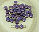 X purple rhombus square hole flat, Beads, Prague,  Фото №1