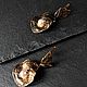 Bronze Petal Earrings. Earrings. Jewelry by Burdo. Online shopping on My Livemaster.  Фото №2