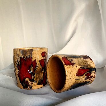 Посуда ручной работы. Ярмарка Мастеров - ручная работа Стаканы " Инферно". Handmade.